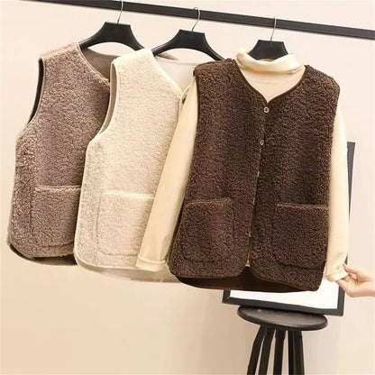 Norah | Cozy Ribbed Knit Sweater Vest with Button-Up Front