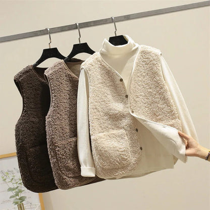 Norah | Cozy Ribbed Knit Sweater Vest with Button-Up Front