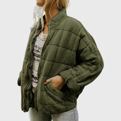 Danielle | Cozy Oversized Quilted Puffer Bomber Jacket with Full Zip