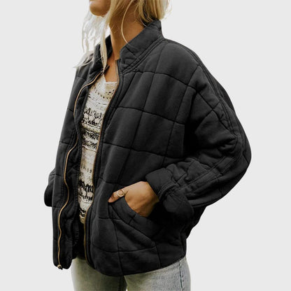 Danielle | Cozy Oversized Quilted Puffer Bomber Jacket with Full Zip