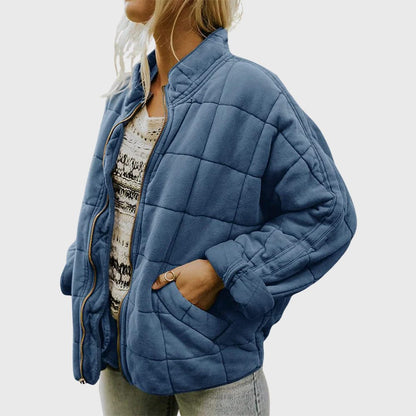 Danielle | Cozy Oversized Quilted Puffer Bomber Jacket with Full Zip
