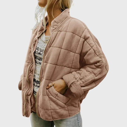 Danielle | Cozy Oversized Quilted Puffer Bomber Jacket with Full Zip