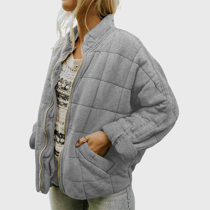 Danielle | Cozy Oversized Quilted Puffer Bomber Jacket with Full Zip