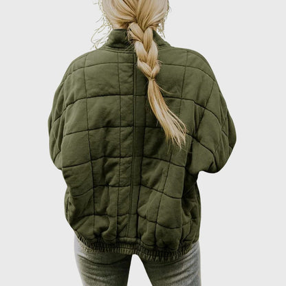 Danielle | Cozy Oversized Quilted Puffer Bomber Jacket with Full Zip