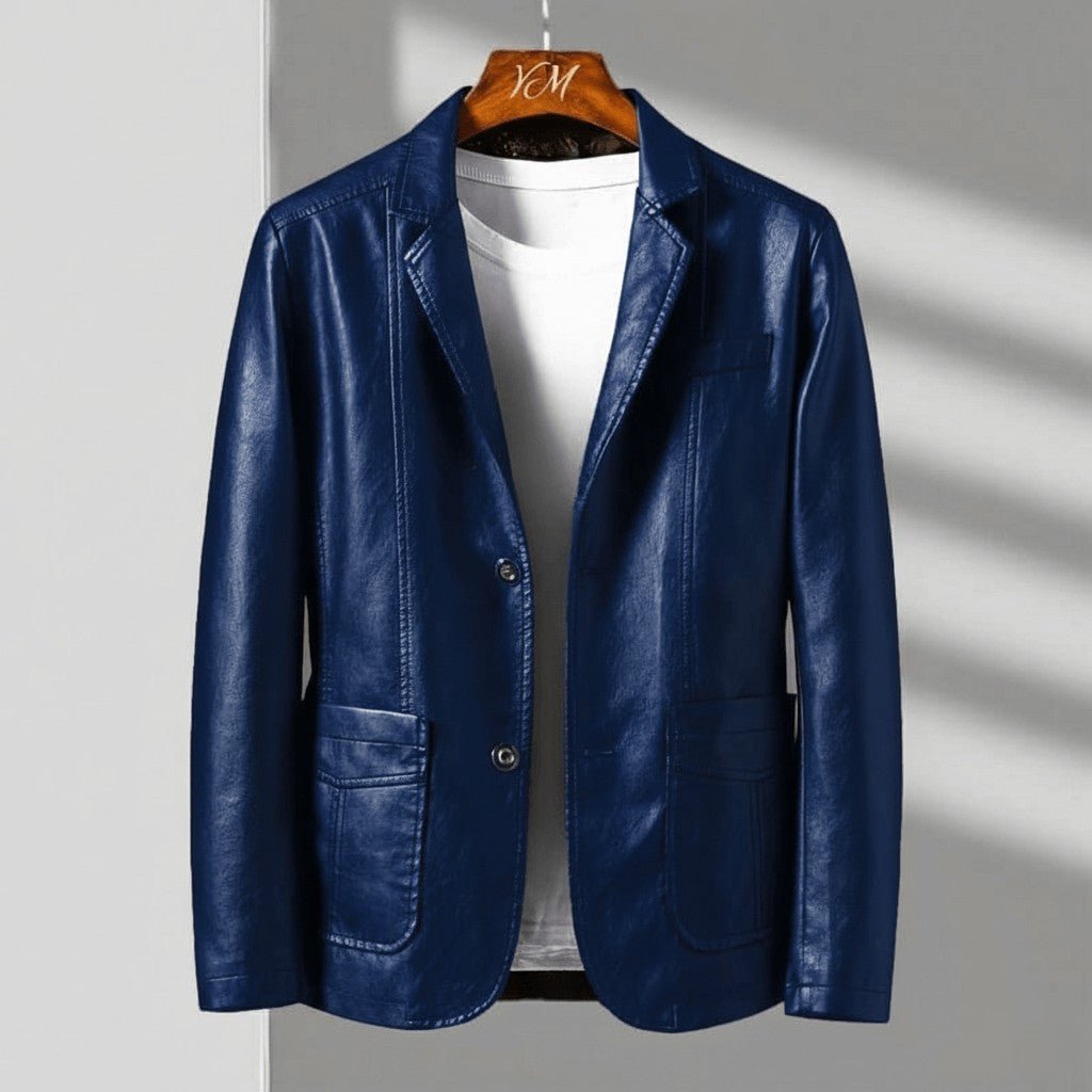 Alessandra | Tailored Italian Leather Jacket with Two-Button Front