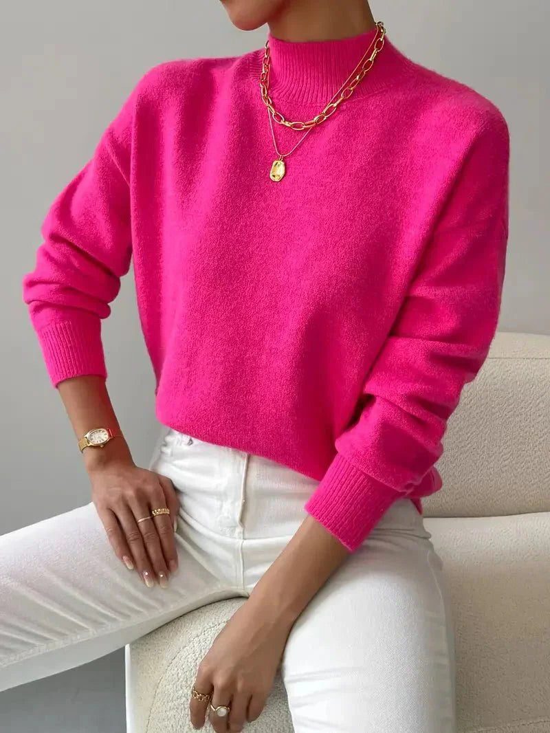 Corinne | Elegant Ribbed Knit Turtleneck Sweater with Fitted Body