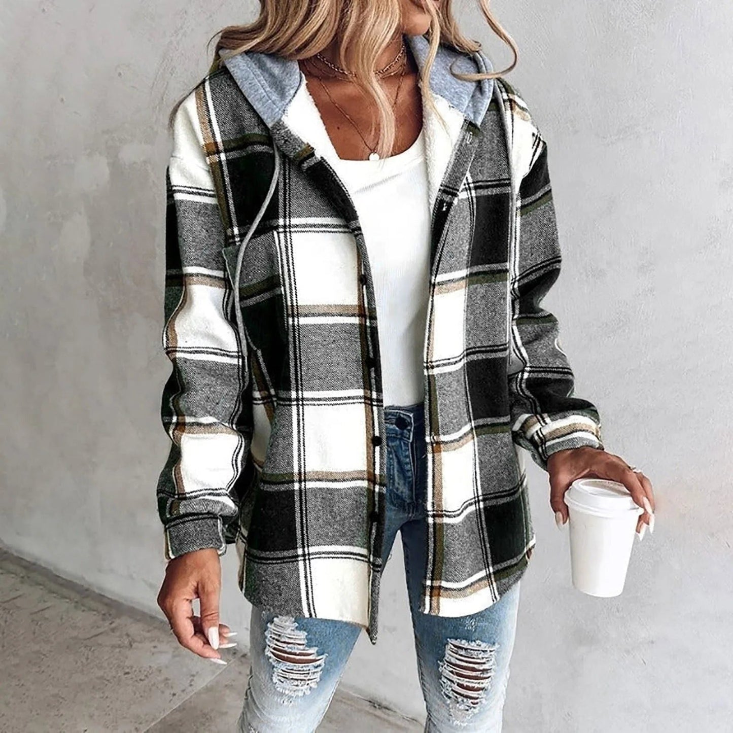 Victorine | Cozy Oversized Plaid Cardigan with Button Front