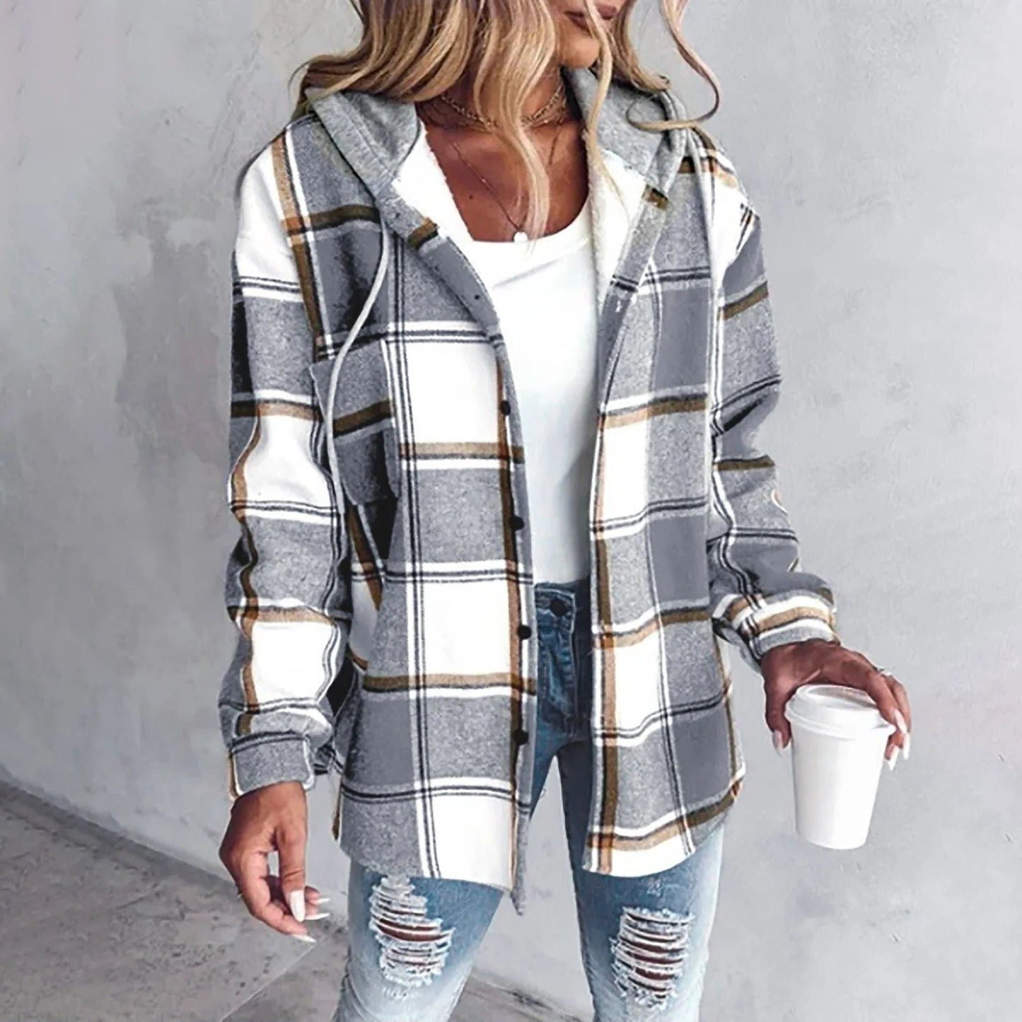 Victorine | Cozy Oversized Plaid Cardigan with Button Front