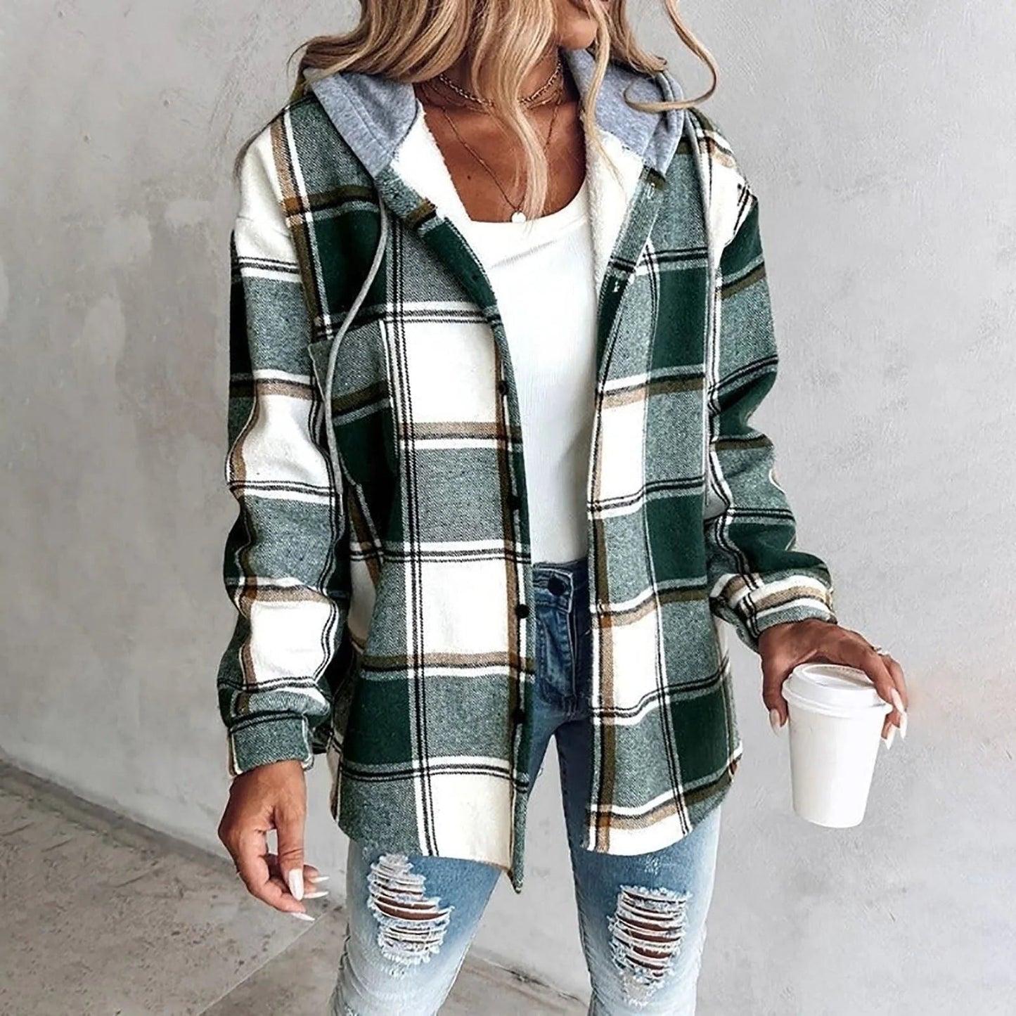 Victorine | Cozy Oversized Plaid Cardigan with Button Front