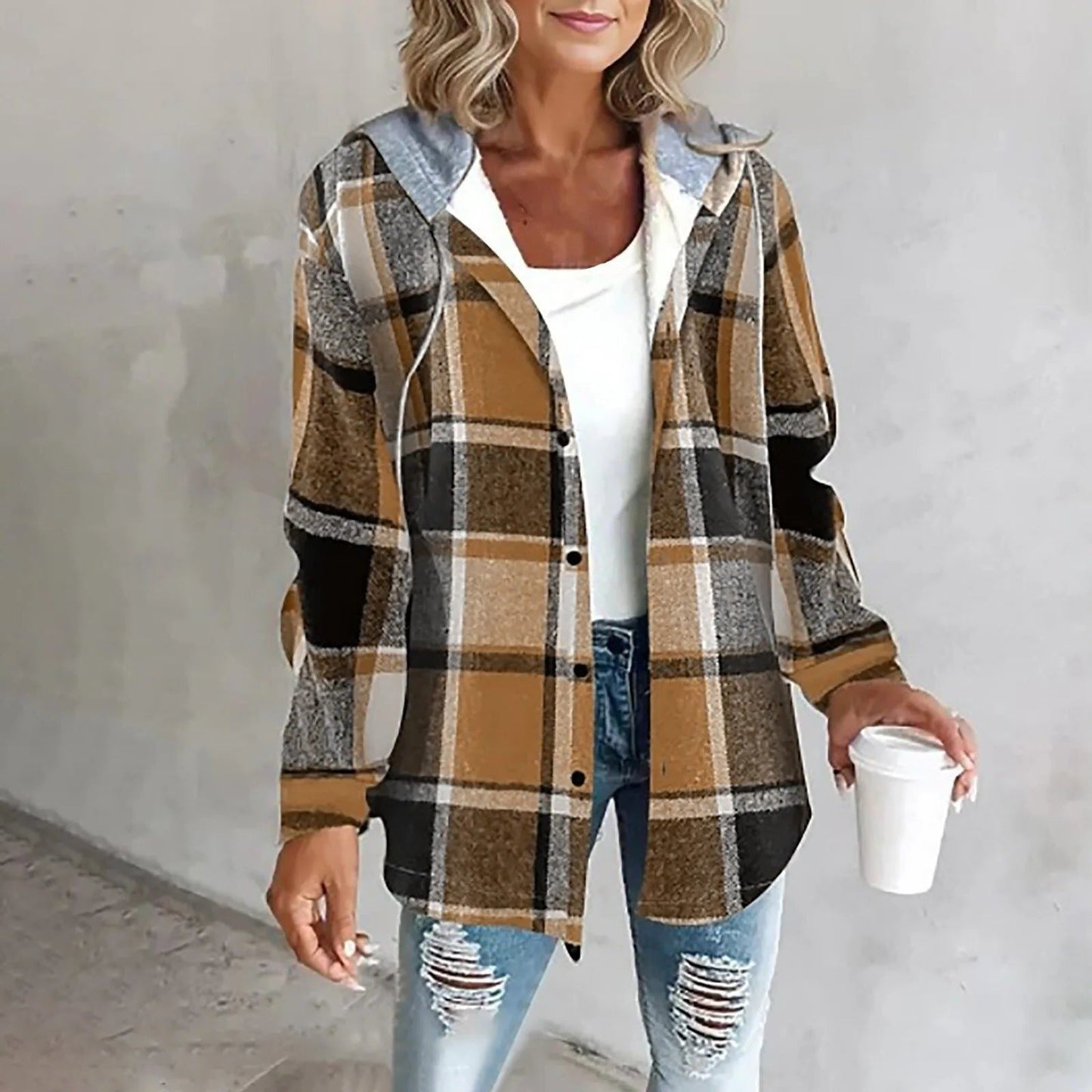 Victorine | Cozy Oversized Plaid Cardigan with Button Front