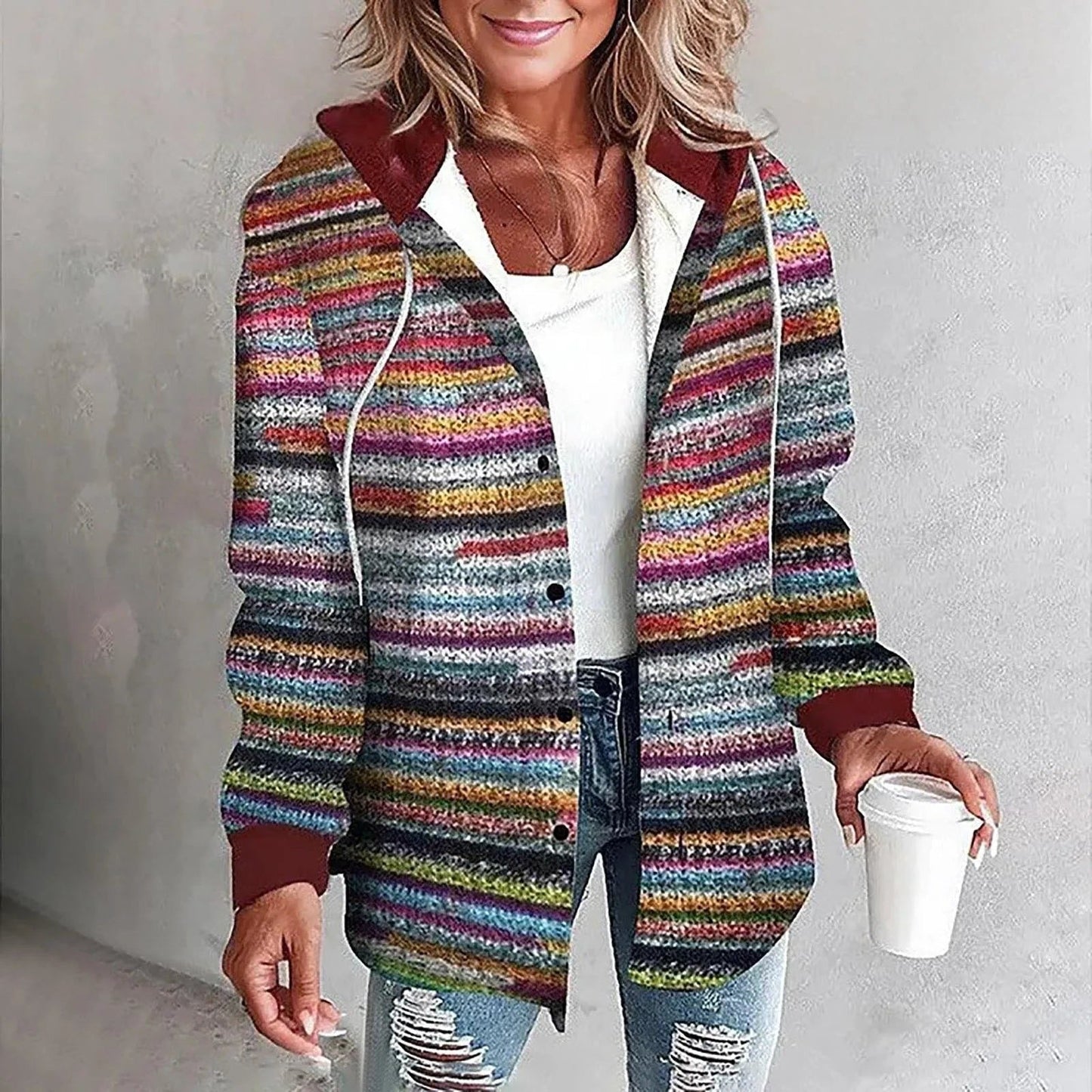 Victorine | Cozy Oversized Plaid Cardigan with Button Front