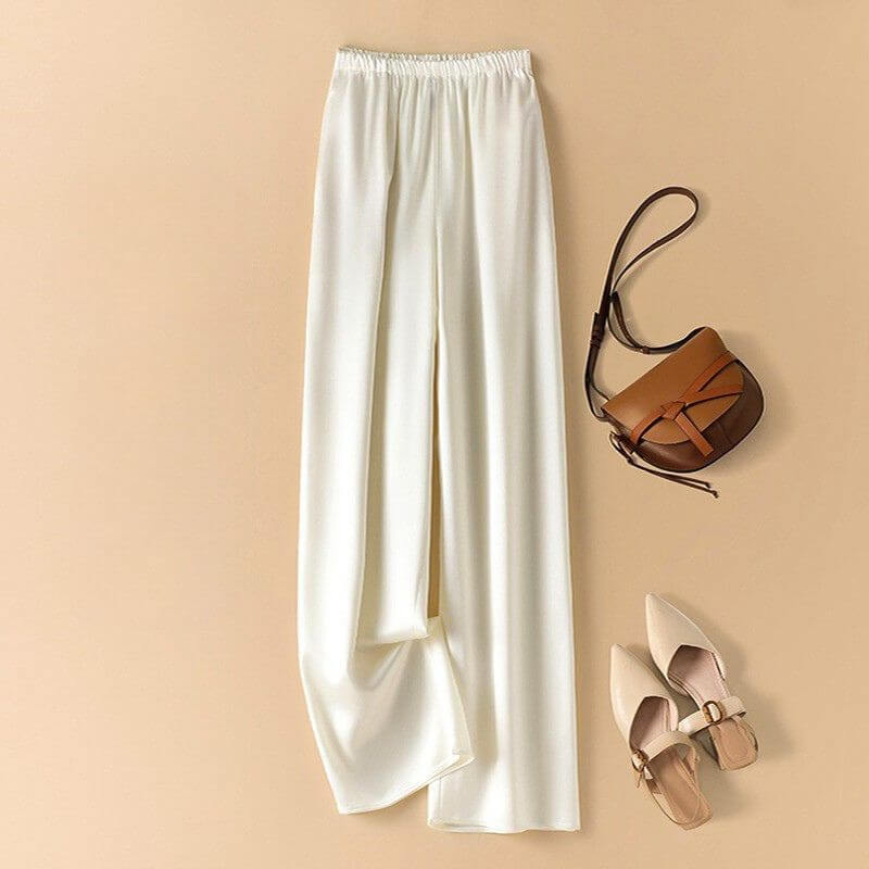Luna | Effortlessly Elegant High Waist Satin Pants for Everyday
